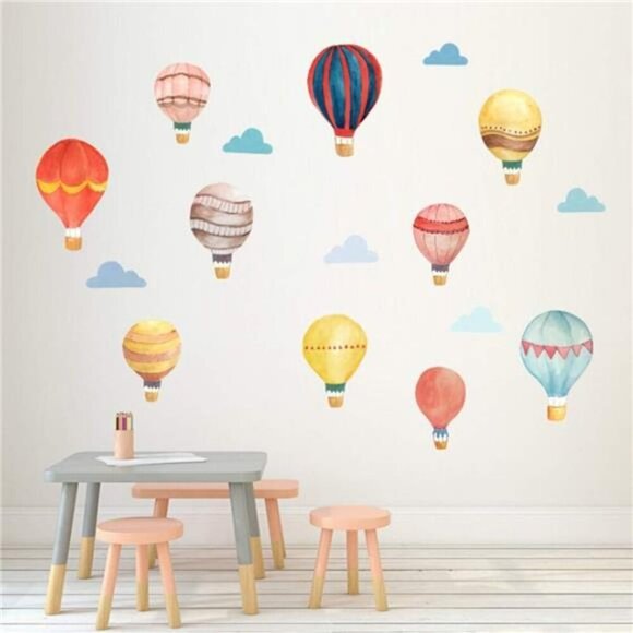 Balloon Wall Stickers,Peel&Stick Removable Cloud Balloons Wall Decals Decoration - Picture 5 of 6
